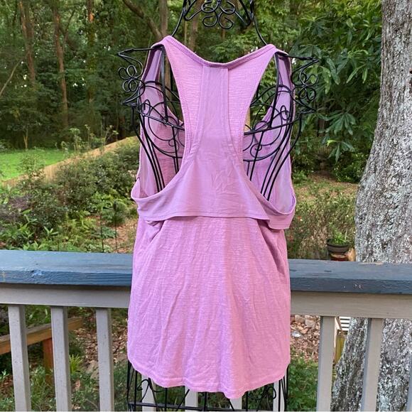 Balance Collection Rosy Pink Tank Top Size Medium with Mesh Overlay Lightweight - Picture 3 of 6